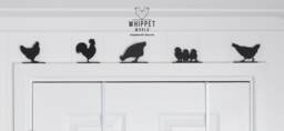 Chicken Ornaments Tv Toppers. Gift For Chicken Lover. Matte Black Acrylic. Cockerel Ornament - thumbnail 1