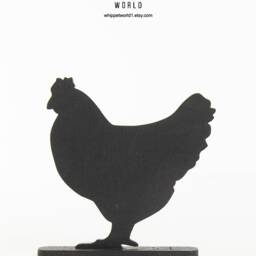 Chicken Ornaments Tv Toppers. Gift For Chicken Lover. Matte Black Acrylic. Cockerel Ornament - thumbnail 3