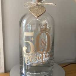 Personalised 50Th Birthday Light Up Bottle, Bottle Lamp With Gift Messaging Service & Bag - thumbnail 4