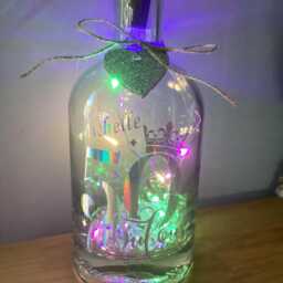 Personalised 50Th Birthday Light Up Bottle, Bottle Lamp With Gift Messaging Service & Bag - thumbnail 2