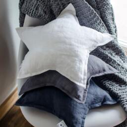 star Pillow Of Softened Linen Made By Flaxbox, Ecofriendly, Anti Allergic, Decorative Pillows - thumbnail 1