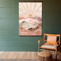 Watercolor Sunrise Tapestry Boho Kids Room Canvas Wall Art - 500 - thumbnail 2