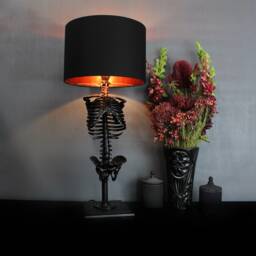 The Skeleton Table Lamp By Blackened Teeth - Ribcage Gothic Home Decor Lighting - thumbnail 4