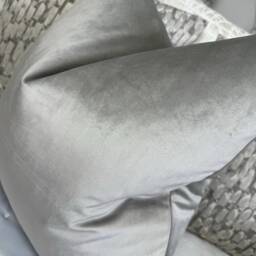 High Quality Cotton Polyester - Velvet, Plain Grey Cushion Cover, Soft Touch Pillow Cover Double Sided/Limited Stock Bed - thumbnail 2