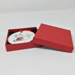 Traditional 1st Christmas Bauble, Baby Girl Hanging Decoration, Baby's First Christmas, Rocking Horse Xmas Keepsake - thumbnail 3