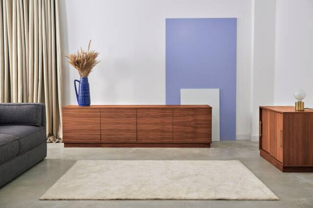 Mid-Century Sideboard, Dresser, Commode, Credenza Made Of Oak Veneer - Teak Colour Livlo T-S08 - image 1