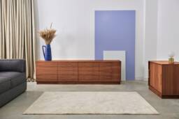 Mid-Century Sideboard, Dresser, Commode, Credenza Made Of Oak Veneer - Teak Colour Livlo T-S08