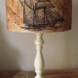 Sailing Ship Lampshade Vintage Style, Carte Postal Design - thumbnail 3