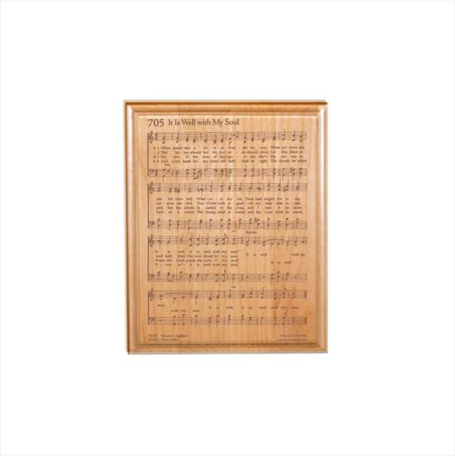 It Is Well With My Soul Hymn Plaque - Engraved Solid Alder Wood Christian Gift Religious Wall Decor - image 1