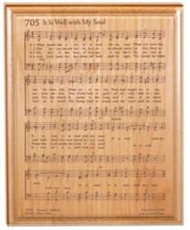 It Is Well With My Soul Hymn Plaque - Engraved Solid Alder Wood Christian Gift Religious Wall Decor - thumbnail 2