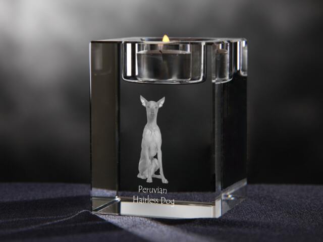 Peruvian Hairless Dog - Crystal Candlestick With Dog, Souvenir, Decoration, Limited Edition, Collection - image 1