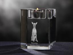 Peruvian Hairless Dog - Crystal Candlestick With Dog, Souvenir, Decoration, Limited Edition, Collection - thumbnail 1