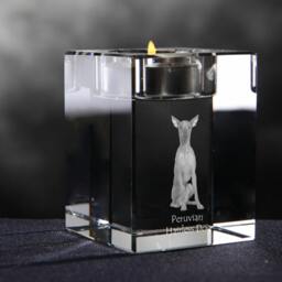Peruvian Hairless Dog - Crystal Candlestick With Dog, Souvenir, Decoration, Limited Edition, Collection - thumbnail 2