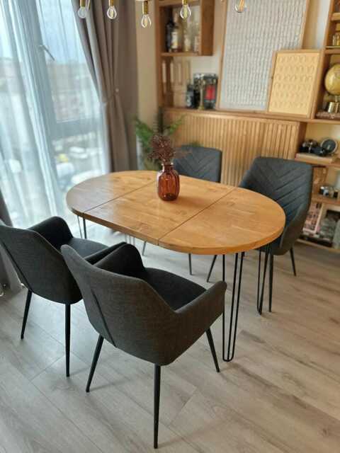 Extendable Round Dining Table - Rustic Style - image 1