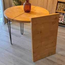 Extendable Round Dining Table - Rustic Style - thumbnail 3