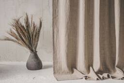 Natural Linen Curtain in Various Colors, Heavyweight Softened Curtain, Custom Length Panel, Handmade Rod Pocket Curtain