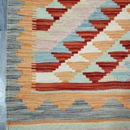 Classic Runner Rug, Handmade Artisan Afghan Turkish Scandinavian Navajo Bohemian Wool Flatweave Multicolour Kilim Rug 196x62 cm - thumbnail 4