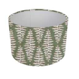 New Handmade Fernia Green Leaf Drum Lampshade, Ceiling Pendant, Home Decor, Iliv Fabric - thumbnail 1