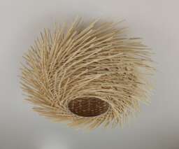 Bird Nest Rattan Flush Mount Light, Handwoven Ceiling Lamp, Boho Lighting Fixture