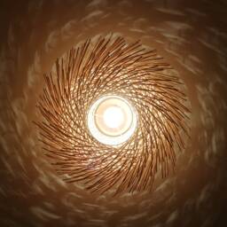 Bird Nest Rattan Flush Mount Light, Handwoven Ceiling Lamp, Boho Lighting Fixture - thumbnail 3