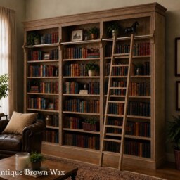 "Solid Pine 8Ft Tall Bookcase, Adjustable Display Triple ""Heavy Duty" - thumbnail 4