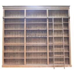 "Solid Pine 8Ft Tall Bookcase, Adjustable Display Triple ""Heavy Duty" - thumbnail 3