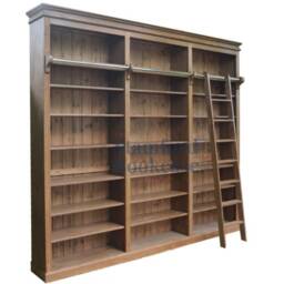 "Solid Pine 8Ft Tall Bookcase, Adjustable Display Triple ""Heavy Duty" - thumbnail 2