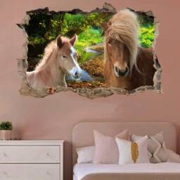 Beautiful Horse & Foal River Forest Wall Mural Sticker Poster Decal Room Office Nursery Decor Id622 - thumbnail 3
