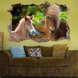 Beautiful Horse & Foal River Forest Wall Mural Sticker Poster Decal Room Office Nursery Decor Id622 - thumbnail 2