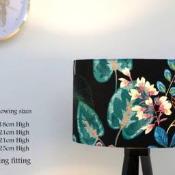 Black Lampshade Tropical 20cm 25cm 30cm 35cm 40cm Drum Lamp Shade - Shade, Handmade Home Decor Ceiling Table Stunning Floral - thumbnail 2