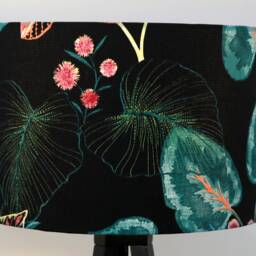 Black Lampshade Tropical 20cm 25cm 30cm 35cm 40cm Drum Lamp Shade - Shade, Handmade Home Decor Ceiling Table Stunning Floral - thumbnail 3