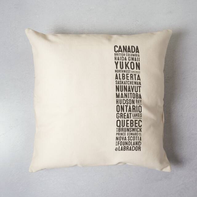 Canada Pillow Cover Souvenir Provinces Region Travel Typography Cushion - image 1