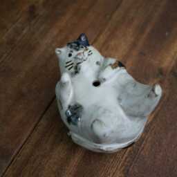 Handmade Ceramic Cat Flower Pot, Seal Vase, Desk Decorations - thumbnail 2
