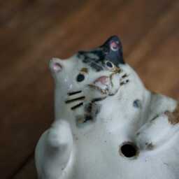 Handmade Ceramic Cat Flower Pot, Seal Vase, Desk Decorations - thumbnail 3