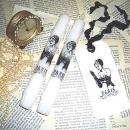 Parisian Woman Stamped Candles With Matching Tag - thumbnail 4