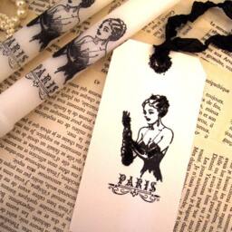 Parisian Woman Stamped Candles With Matching Tag - thumbnail 3