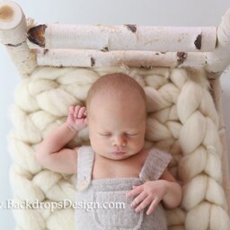 Birch Log Bed Newborn Photography Prop Hand Made White - thumbnail 2