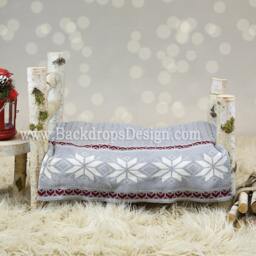 Birch Log Bed Newborn Photography Prop Hand Made White - thumbnail 4