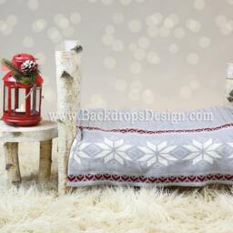 Birch Log Bed Newborn Photography Prop Hand Made White - thumbnail 3