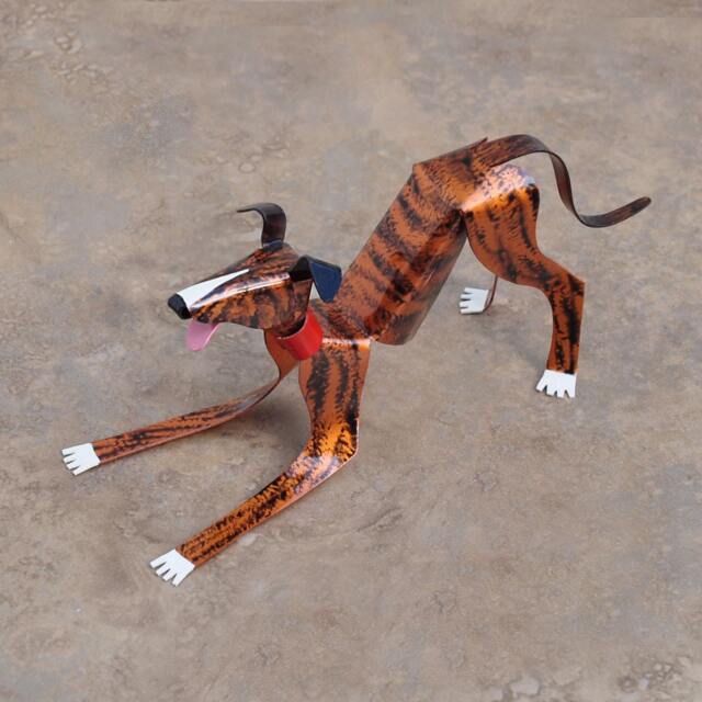 Greyhound Sculpture, Handmade Copper Miniature Figurine - image 1