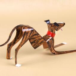 Greyhound Sculpture, Handmade Copper Miniature Figurine - thumbnail 3