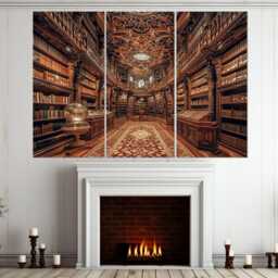Library Canvas Print, Wall Art, Abstract Librarian Gift, Painting, Framed & Ready To Hang - thumbnail 3