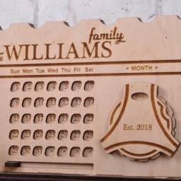 Personalized Wood Calendar Key Holder, Texas Style Housewarming Gift - thumbnail 2