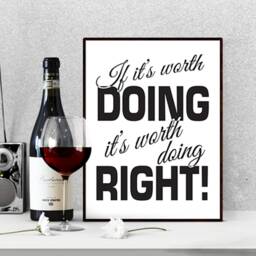 "Printable Wall Art, Printable Quotes, ""If It's Worth Doing, Doing Right"" Inspiration Quote Digital 8x10" - thumbnail 3
