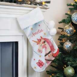 Baby Girls Christmas Stocking Pink Unicorn Personalised Xmas Stocking For Children - thumbnail 4
