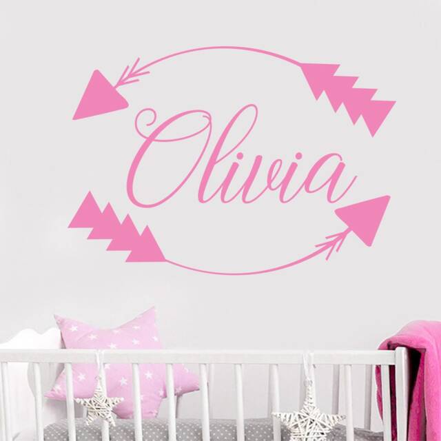 Personalized Name Wall Decal - Girls Arrow Nursery Girl Decor Room -Custom Vinyl Dm145 - image 1