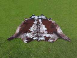 Brown & White Fur Cowhide Rug Brindle Hair On Skin Leather Tricolor Luxury Area Genuine For Home Decor - thumbnail 1