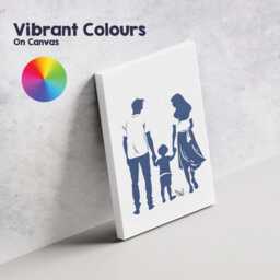 Minimalist Family Walking Together Blue Silhouette Illustration Canvas Wall Art Print Decor Picture Ready To Hang - thumbnail 4