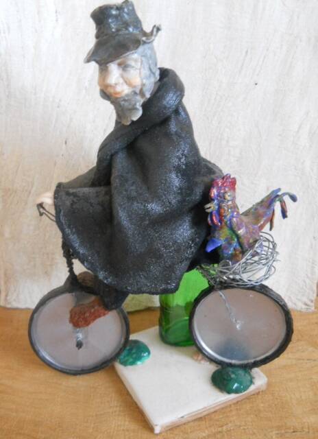 Kaparot. Polymer Clay Fimo & Textile Doll. Ooak Doll For Home Office Decor. Israel. Yom Kippur. Jewish. Judaica Art - image 1