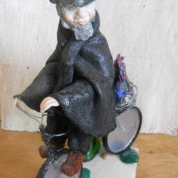 Kaparot. Polymer Clay Fimo & Textile Doll. Ooak Doll For Home Office Decor. Israel. Yom Kippur. Jewish. Judaica Art - thumbnail 2